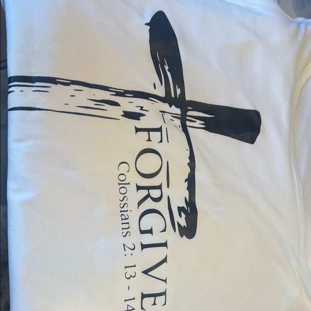 White Graphic Tee with Cross Design